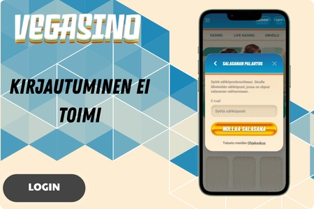 Vegasino Kirjautuminen ei toimi