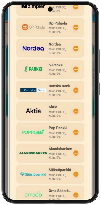 Vegasino talletusmenetelmät