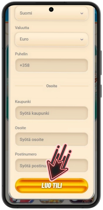 Vegasino rekisteröinti valmis